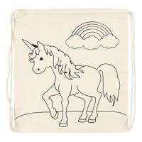 Creativ Company Kleur je eigen katoenen gymtas eenhoorn