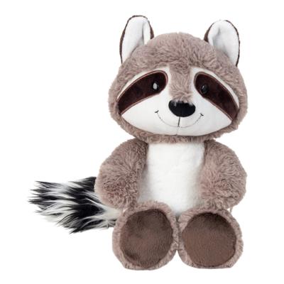 Knuffeldier Wasbeer - zachte pluche stof - grijs - zittend - knuffelbeer - 28 cm