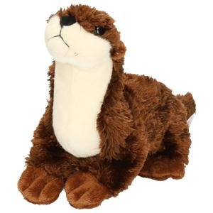 Knuffeldier Otter - zachte pluche stof - bruin - 16 cm - dieren speelgoed   -