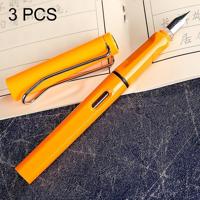3 PC's School Office Extra fijn Titanium legering Nib transparante zuiger fontein Pen(Orange) willekeurige levering (0.5mm/0.38mm Nib)