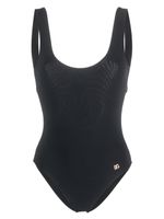 Dolce & Gabbana logo-plaque scoop-neck swimsuit - Noir