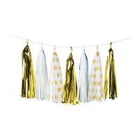 Slinger tassel goud/wit - 2.5 meter