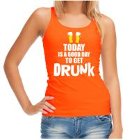 Oranje tanktop today is a good day to get drunk bier Koningsdag/ Nederland/ EK/ WK supporter dames XL  - - thumbnail