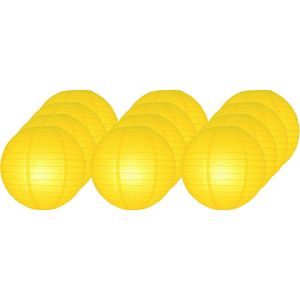 12x Gele lampionnen rond 25 cm   -