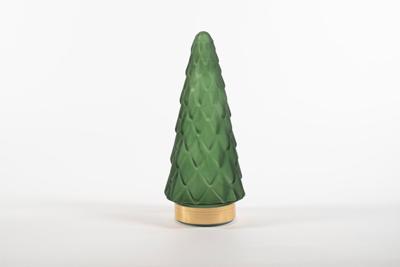 Tree Glass 10,5X24,5Cm Matt Green With Golden Base 10Le - Annas collection