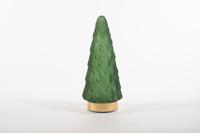 Tree Glass 10,5X24,5Cm Matt Green With Golden Base 10Le - Annas collection