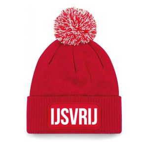 IJsvrij muts met pompon unisex one size - Rood