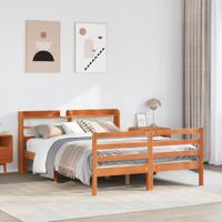 Bedframe zonder matras massief grenenhout wasbruin 150x200 cm