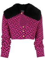 Versace cardigan crop à broderies - Noir