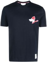 Thom Browne t-shirt à patch Hector - Bleu