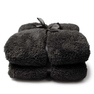 Unique Living Unique Living Teddy plaid 150x200cm dark grey