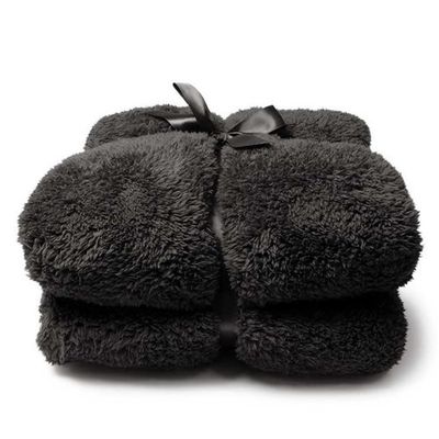Unique Living Unique Living Teddy plaid 150x200cm dark grey