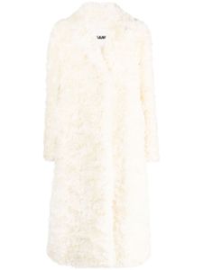 Jil Sander notched-lapels faux-fur coat - Tons neutres