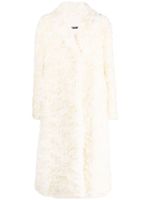 Jil Sander notched-lapels faux-fur coat - Tons neutres