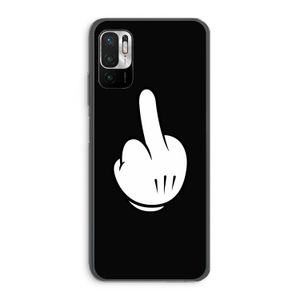 Middle finger black: Xiaomi Redmi Note 10 5G Transparant Hoesje