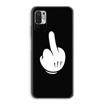 Middle finger black: Xiaomi Redmi Note 10 5G Transparant Hoesje