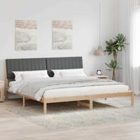 Bedframe met hoofdeinde Bruin 200 x 200 cm Massief grenenhout