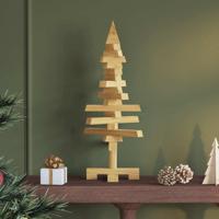 VidaXL Houten kerstboom met standaard bruin 60 cm massief grenenhout