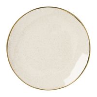 Gebaksbordje met gouden rand - beige - ø15 cm Gebaksbordje met gouden rand - beige - ø15 cm