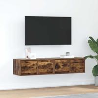 Tv-meubelen 2 st 60x31x25,5 cm bewerkt hout gerookt eikenkleur Tv-meubelen 2 st 60x31x25,5 cm bewerkt hout gerookt eikenkleur