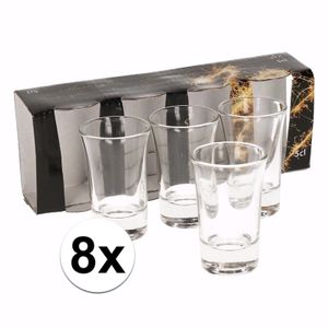 8 stuks shotglaasjes 5 cl