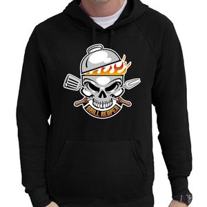 Reaper bbq / barbecue cadeau hoodie zwart voor heren