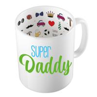 Cadeau koffie/thee mok voor papa - groen - super papa - keramiek - 300 ml - Vaderdag
