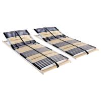 Lattenbodems 2 st met 42 latten 7 zones 70x200 cm