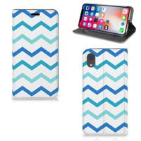 Apple iPhone Xr | Hoesje met Magneet | Zigzag Blauw