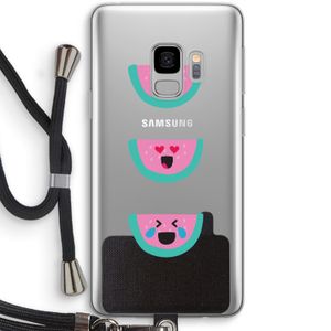 Smiley watermeloen: Samsung Galaxy S9 Transparant Hoesje met koord