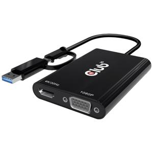 club3D USB 3.2 Gen 1 (USB 3.0) Adapter [1x USB-A, USB-C - 1x HDMI-bus, VGA-bus] Adapter USB Typ C/A - HDMI / VGA