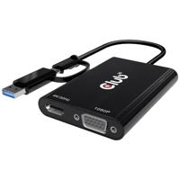 club3D USB 3.2 Gen 1 (USB 3.0) Adapter [1x USB-A, USB-C - 1x HDMI-bus, VGA-bus] Adapter USB Typ C/A - HDMI / VGA - thumbnail