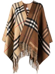 Burberry cape à carreaux - Marron