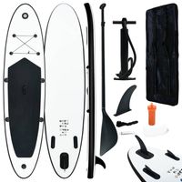 vidaXL Stand Up Paddleboardset opblaasbaar zwart en wit - thumbnail