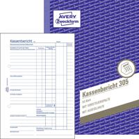 Avery-Zweckform Kasverslagformulier 305 DIN A5 Wit Aantal paginas: 50 Zelfkopiërend: Nee