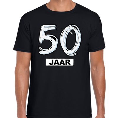 50 jaar verjaardag cadeau t-shirt zwart voor heren