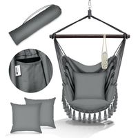Tillvex hangstoel -grijs- met 2 kussens--hangende schommel-bekerhouder - thumbnail