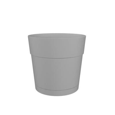 Bloempot en ronde capri Ronde - Plastic - Watertank - Diameter 40 cm - Lichtgrijs - Artevasi