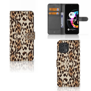 Motorola Edge 20 Lite Telefoonhoesje met Pasjes Leopard