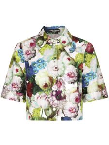 Dolce & Gabbana t-shirt en coton à fleurs - Tons neutres