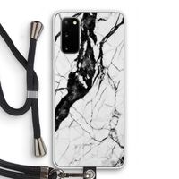 Witte marmer 2: Samsung Galaxy S20 Transparant Hoesje met koord