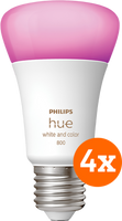 Philips Hue White and Color E27 800lm 4-Pack