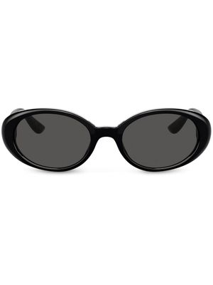 Dolce & Gabbana Eyewear lunettes de soleil Re-Edition DNA à monture ovale - Noir