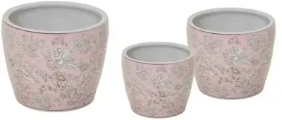Mega Collections Bloempot Qing Egg Small - Ø16xH16 cm - Roze/Bruin