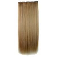 27M613 # Naadloze pruik met vijf clips uit één stuk Lange rechte pruik