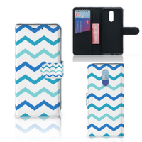 Nokia 3.2 Telefoon Hoesje Zigzag Blauw - thumbnail