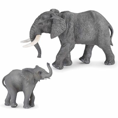 Papo Speelfiguren Olifanten familie - 2x - moeder en kind - 16 en 10 cm - Afrikaanse olifant Papo Speelfiguren Olifanten familie - 2x - moeder en kind - 16 en 10 cm - Afrikaanse olifant