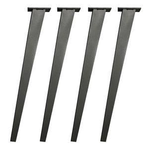 Stalen tafelpoot zwart taps 7 bij 3 cm en hoogte 72 cm (4 x 3 cm / 7 x 3 cm) - 4 stuks