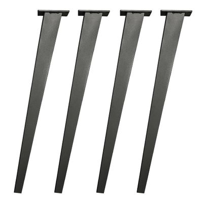 Stalen tafelpoot zwart taps 7 bij 3 cm en hoogte 72 cm (4 x 3 cm / 7 x 3 cm) - 4 stuks