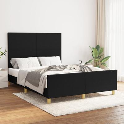 Bedframe zonder matras stof zwart 140x200 cm